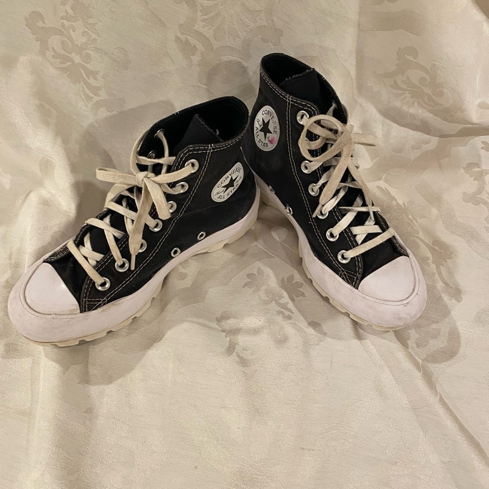 Converse black lugged sole All Star sz 6